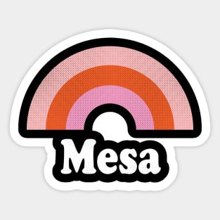 Mesa, Arizona - AZ Retro Rainbow and Text Sticker